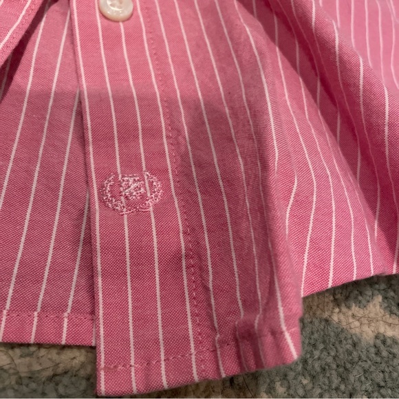 Izod Button Down Shirt Blouse Pink Striped Sz Small - Picture 11 of 11